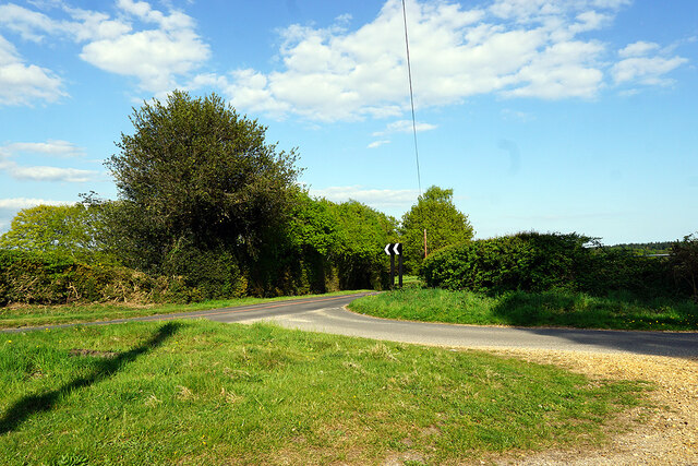 Minor road junction at Long Down