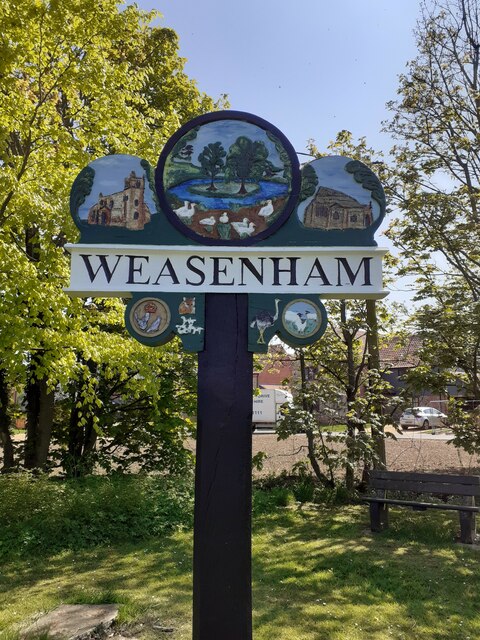 Weasenham village sign re-painted