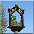 TM5197 : Blundeston village sign - repainted by Adrian S Pye