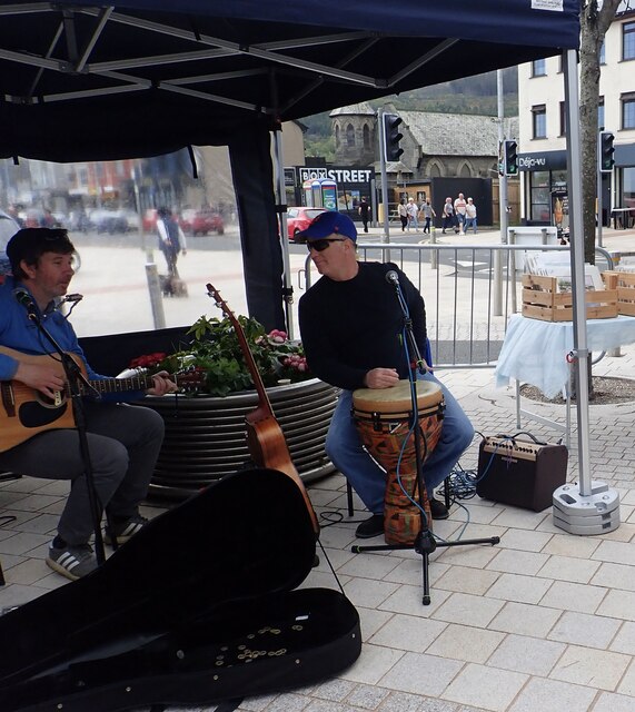 Buskers at the Crafts Fair outside the Newcastle Centre
