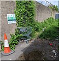 Dumped trolley and rubbish, Crindau, Newport