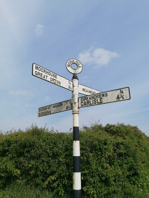 Direction Sign  Signpost at Monkhill in Beaumont parish