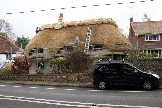 The Old Cottage being re-thatched
