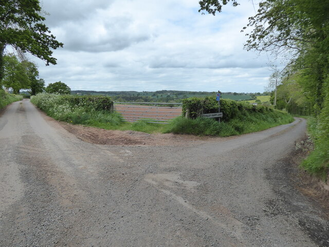 At the top of Stanley Farm Lane