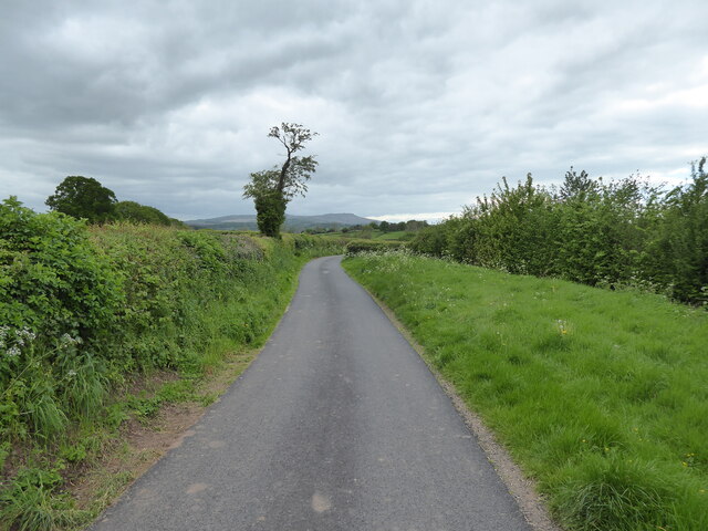 Lane near Stottesdon with a view to the Clee Hills