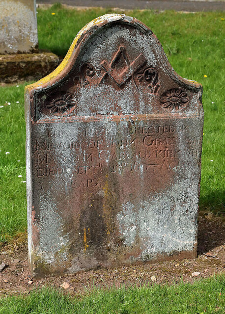 An old gravestone in Garvald Churchyard