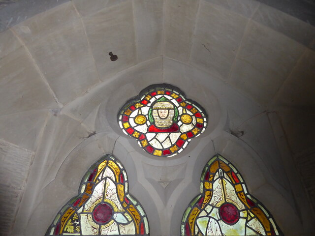 Medieval stained glass at St Mary's church, Stottesdon