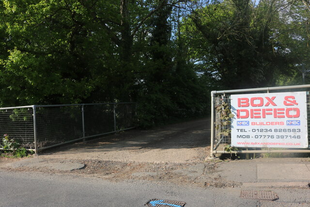 Site entrance on London Road, Kimbolton
