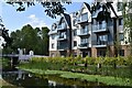 Newly built flats overlooking the Basingstoke Canal