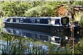 Moored narrowboat, Basingstoke Canal