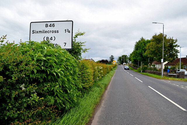 Sign for Sixmilecross along Cooley Road