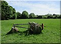 Grass field and roller, Layham Road Sports Ground