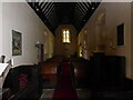 SO5498 : Inside St John the Baptist church at Church Preen by Jeremy Bolwell