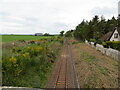 NH9457 : The Aberdeen to Inverness railway line near Easterton by Peter Wood