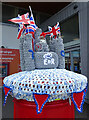 Yarn-bombed Pillar Box