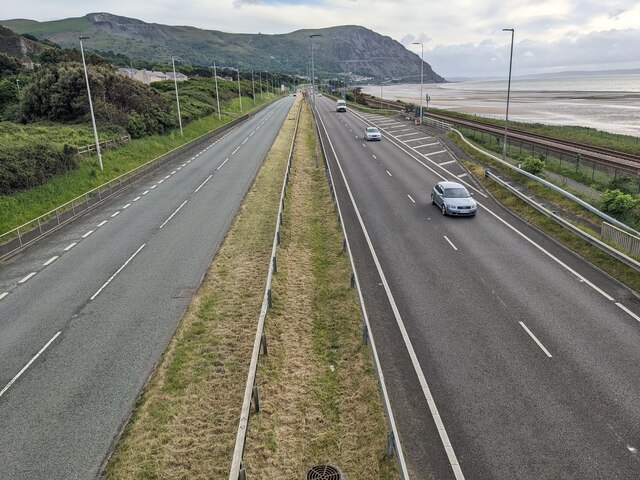 A55, looking westbound at Dwygyfylchi
