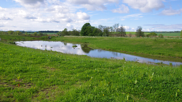 Balancing pond at Newmill Farm