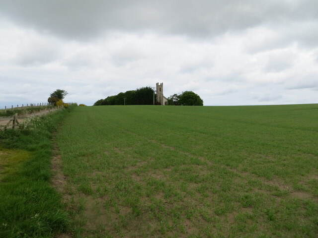 Field and former church building at Parrandier