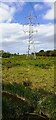SK7719 : Electricity pylon in field on north side of River Eye by Luke Shaw