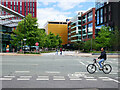 Cyclist near First Street