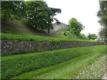 SZ4887 : Castle walls and moat, Carisbrooke by Roger Cornfoot