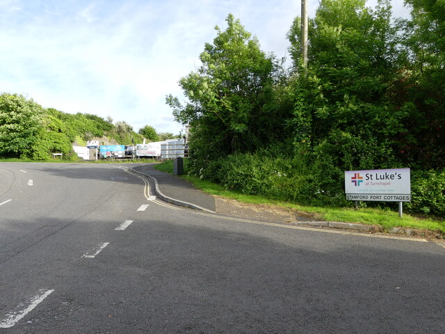 The road to St Luke's Hospice, Turnchapel, near Plymouth