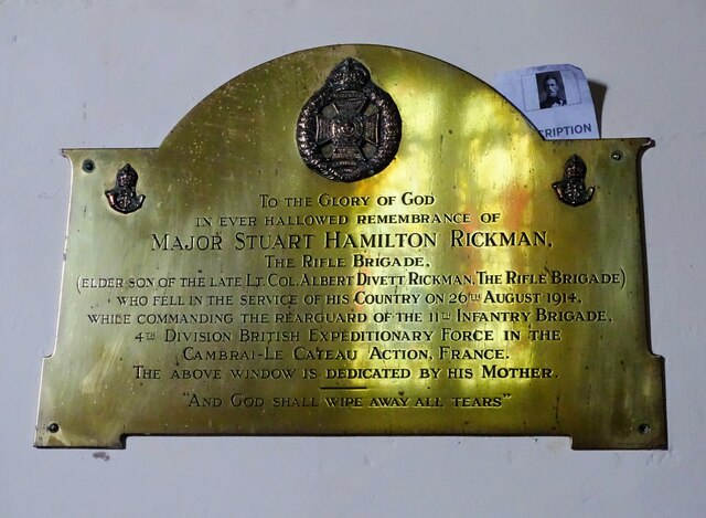 Commemorative plaque, St John the Baptist Church, Kingston Lisle
