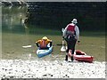 NJ5866 : Kayakers in the Old Harbour, Portsoy by Alan Murray-Rust