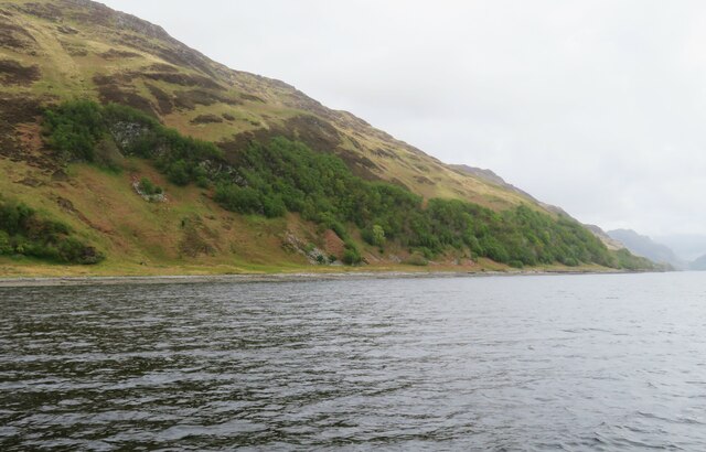Steep slopes above the Loch Nevis shore