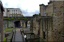 NZ2563 : Looking towards the railway from The Black Gate, Newcastle Castle by habiloid