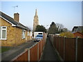 Public footpath off Godson Avenue, Heckington