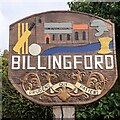 TG0120 : Billingford St Peter's village sign, repainted by Jane Rackham