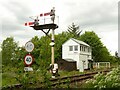 NJ5339 : Huntly signal box and home signals by Alan Murray-Rust
