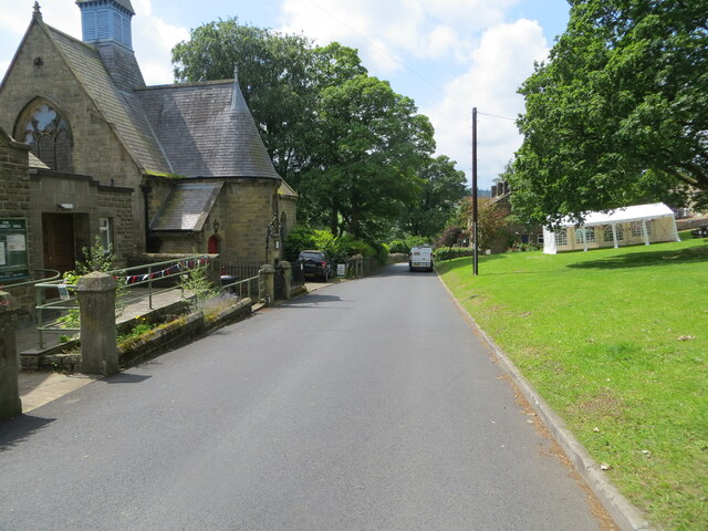 Road near the Broadbent Hall and former Church in Glasshouses