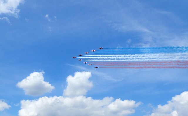 Red Arrows on the Platinum Jubilee flypast
