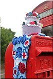 SK3449 : Jubilee postbox topper on Broadholme Lane, Belper by David Howard