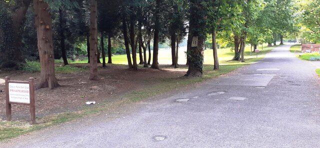 Entrance road (East Drive) to Calcot Park Golf Club off Bath Road