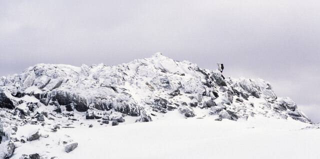 Arriving at the summit of Ben More Assynt