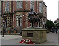 The soldier with the donkey statue