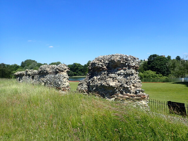 Remains of Roman wall in Verulamium Park
