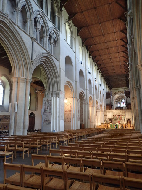 The nave of St Albans Cathedral