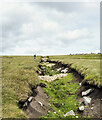 NY8732 : Piles of stone in stream groove by Trevor Littlewood