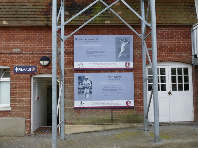 Information boards on the back of the Underwood and Knott stand, Canterbury