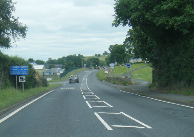 A438 at Three Cocks village boundary