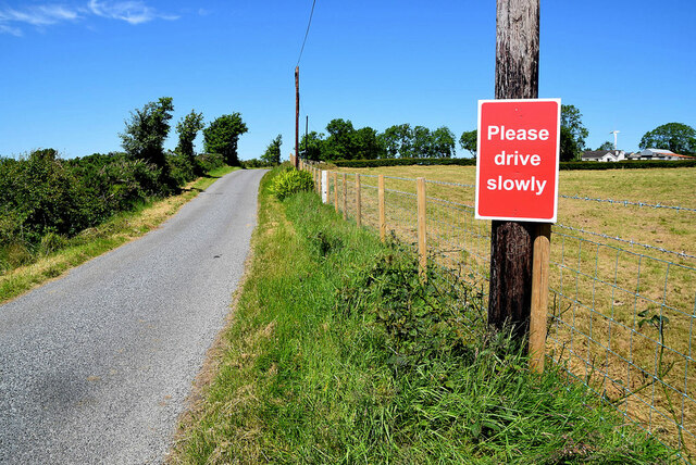 Please drive slowly sign, Mullanmore