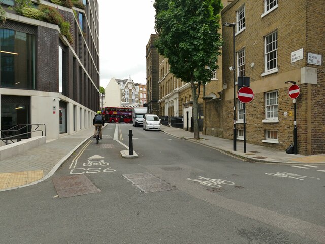 Ray Street with contraflow cycle lane