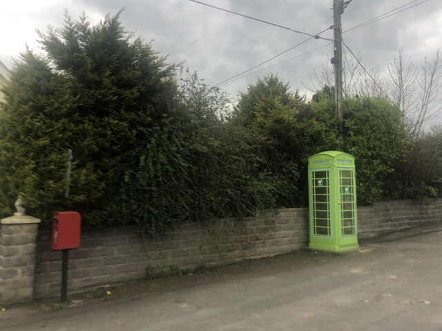 Green telephone kiosk