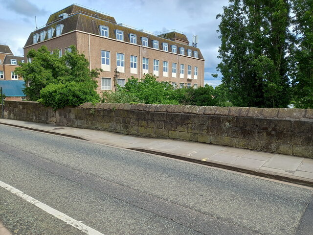 Parapet topping Shrewsbury's town wall