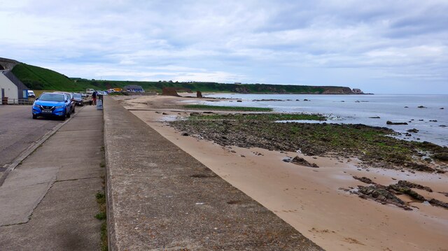 Carpark and coast at Seatown, Cullen