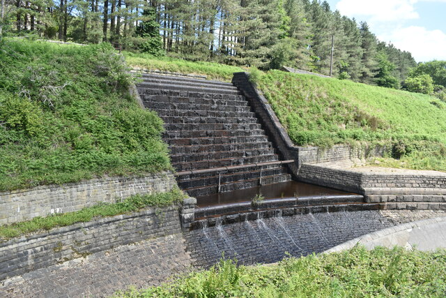 Spillway above Torside Reservoir Dam